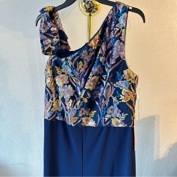 JS COLLECTION Bow Shoulder Wide Leg Women's Jumpsuit SIZE 16 - Picture 3 of 8